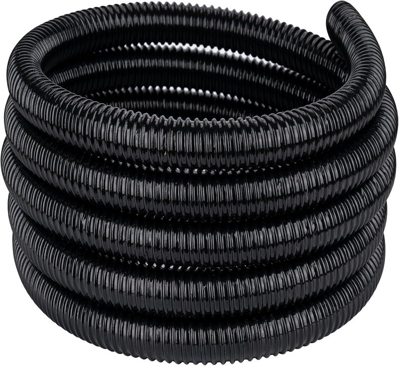 Geowaky Pond Tubing 3/4" 10ft - Black Corrugated Flexible PVC Hose, Kinkproof & Strong for Garden, Waterfall Sump Pump Hose - Image 1